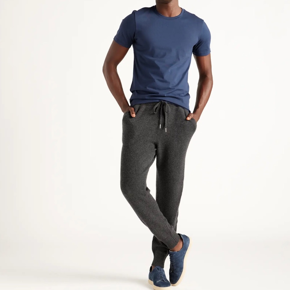 Quince Men’s Mongolian Cashmere Joggers, Charcoal, Size Large, NWT $99.90